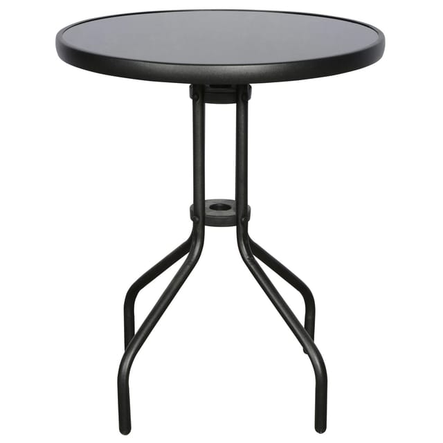 ebuy24 Aske Bistro und Balkonmöbel Cafetisch Ø60 cm Schwarz Schwarz