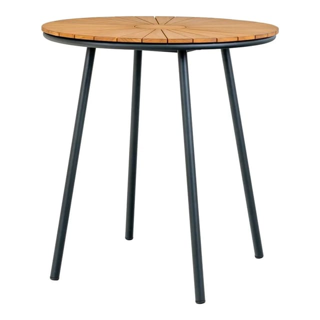 ebuy24 Cleveland Cafetisch Ø70cm Garten Teak Schwarz