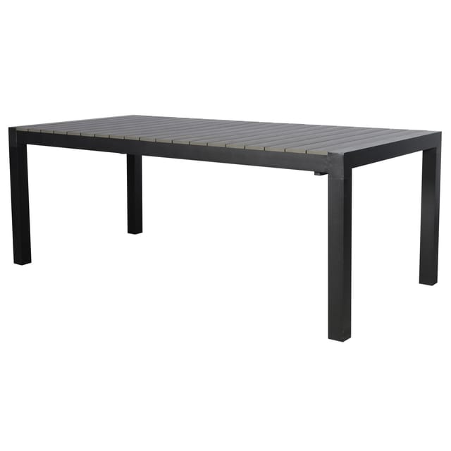 ebuy24 Ferl Gartentisch mit 1 Zusatzplatte 205/275 cm Schwarz Grau