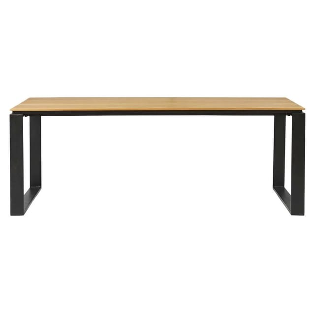 ebuy24 Martinus Gartentisch 100x210cm Schwarz Teak Dekor