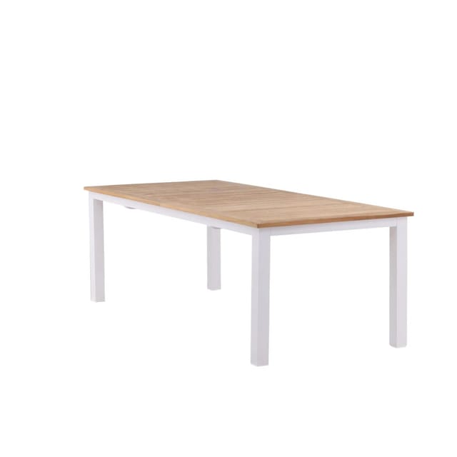 ebuy24 Panama Esstisch mit Zusätzliche Platte 224-324 cm Weiß Natur