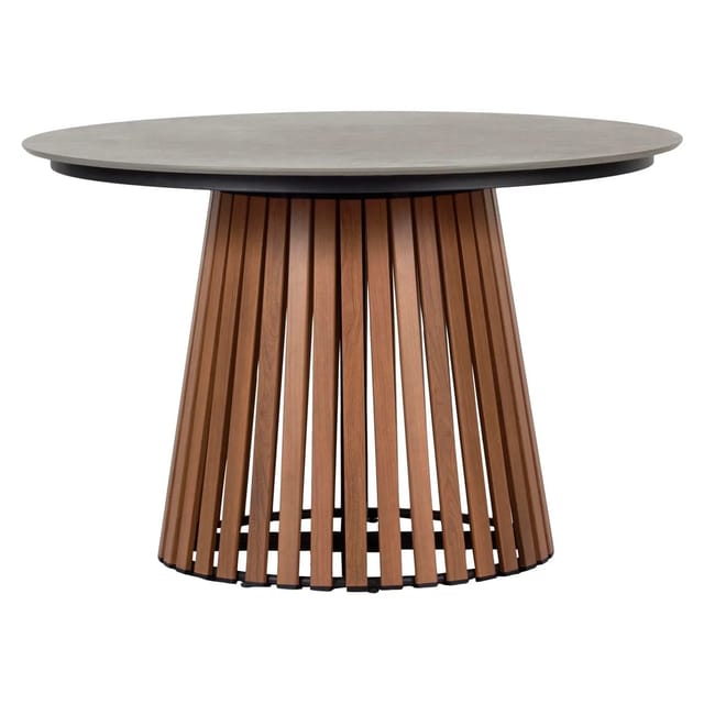 ebuy24 Max Gartentisch Ø115cm Teak Grau