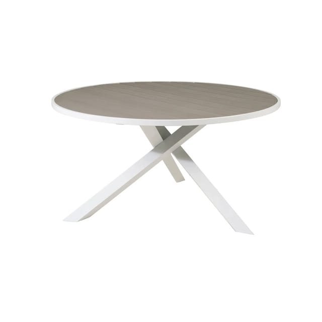 ebuy24 Parma Esstisch Ø140cm Weiß Grau
