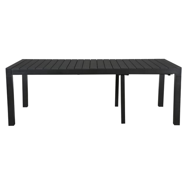 ebuy24 Grup Gartentisch mit 2 Zusatzplatten 223-343 cm Schwarz Schwarz