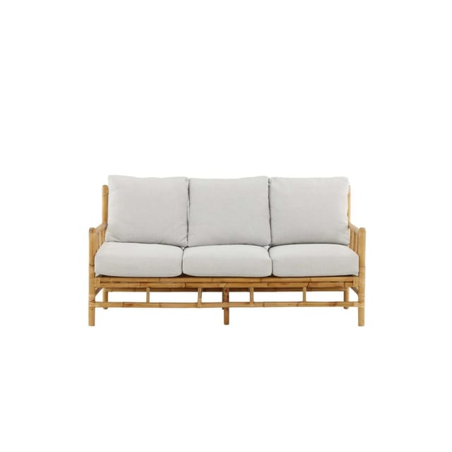 ebuy24 Cane Gartensofa mit Gartenkissen 3 Person Natur