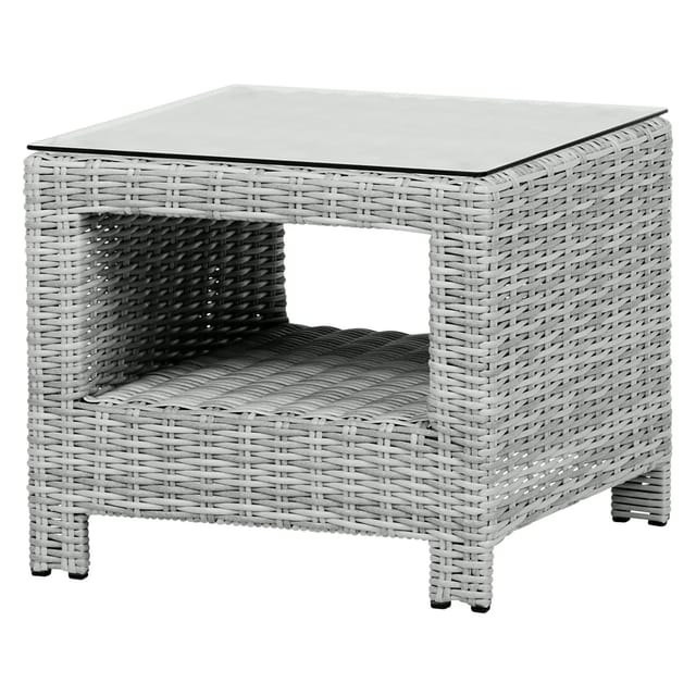 ebuy24 Vinor Beistelltisch mit Glasplatte Sand