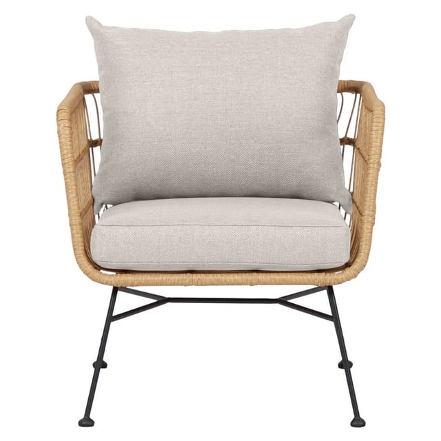 ebuy24 Nina Gartenstuhl mit Auflage Beige