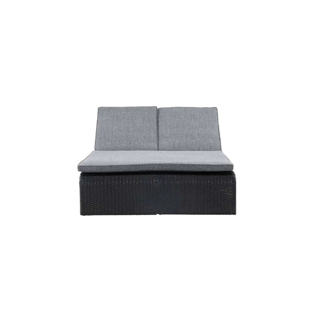 ebuy24 London Sonnenliege mit Gartenkissen Schwarz