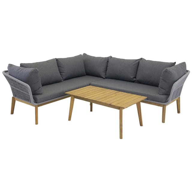 ebuy24 Chania Lounge-Set 2 Teile Grau Natur