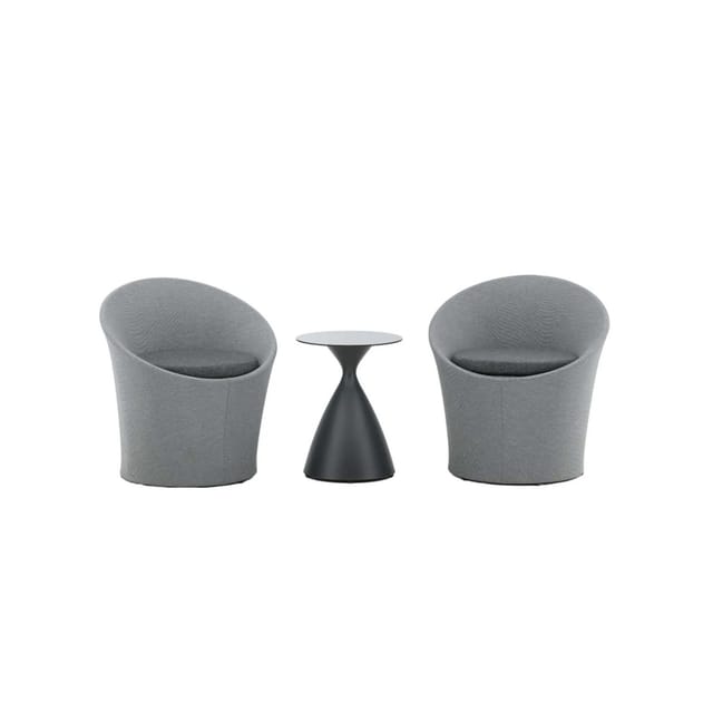 ebuy24 Spoga Garten Lounge Sätze 3 Teile Schwarz Grau
