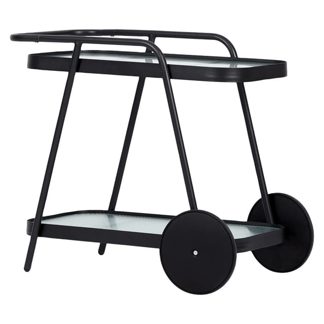 ebuy24 Steam Servierwagen Schwarz und Klare Streifen