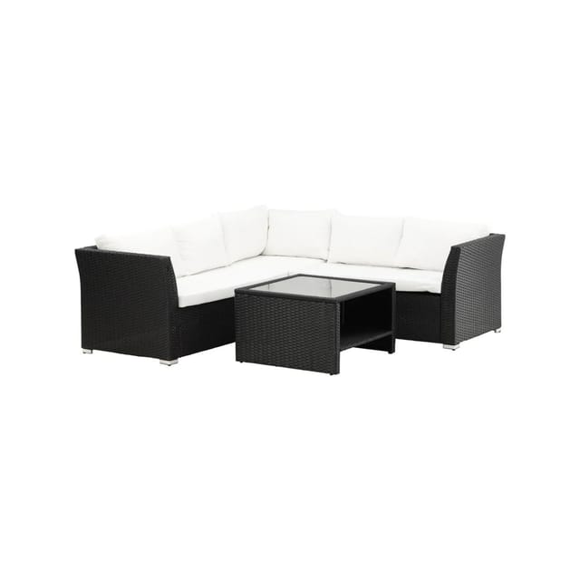 ebuy24 Haiti Loungeset 2 Teile Weiß Schwarz