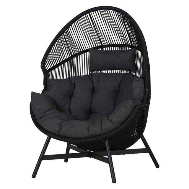 ebuy24 Benny Garten Sessel Schwarz Grau