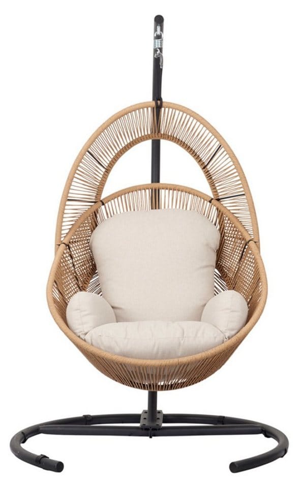ebuy24 Tim Garten Lounge Hängesessel mit Kissen Schwarz Natur