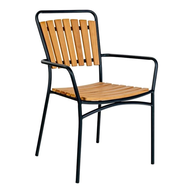 ebuy24 Cleveland Gartenstuhl Teak Schwarz