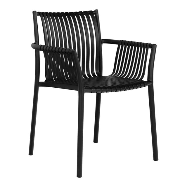 ebuy24 Tulsa Gartenstuhl Stapelbar Schwarz
