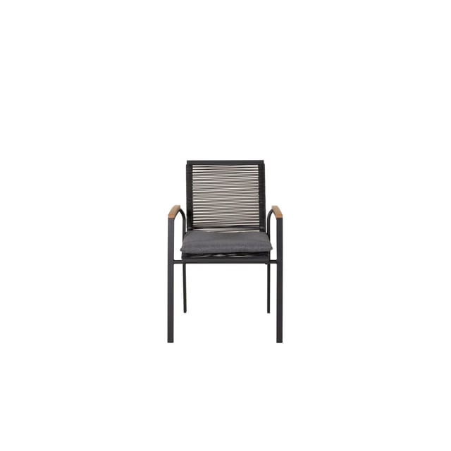 ebuy24 Dallas Gartenstuhl Stapelbar Schwarz Natur