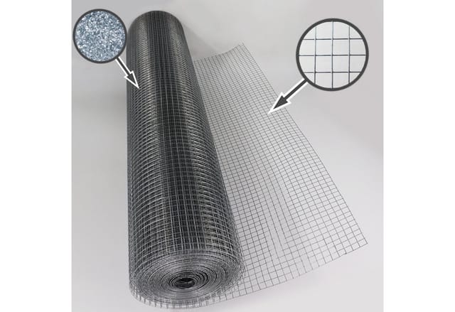 Aquagart 30m x 1m Volierendraht 12mm Drahtgitter Schweissgitter Drahtzaun Feuerverzinkt