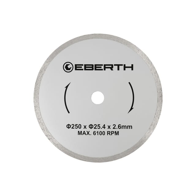 EBERTH Diamanttrennscheibe mit 250mm Durchmesser 25,4mm Bohrung 2,6mm Stärke