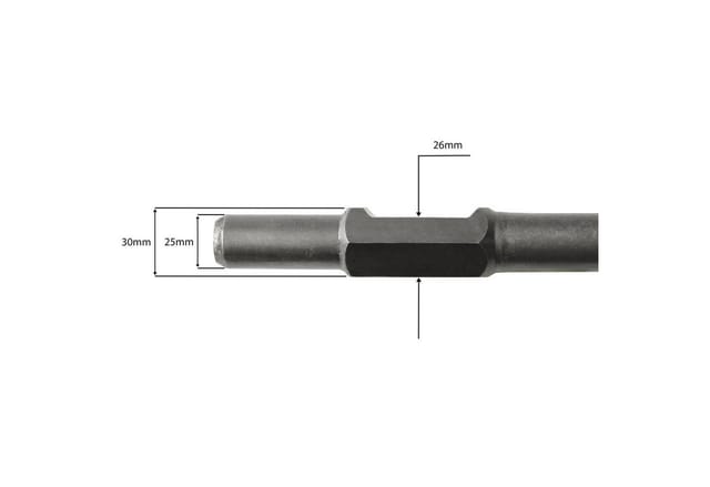 EBERTH Meißel Flachmeißel 390x30mm SDS HEX Sechskant Aufnahme