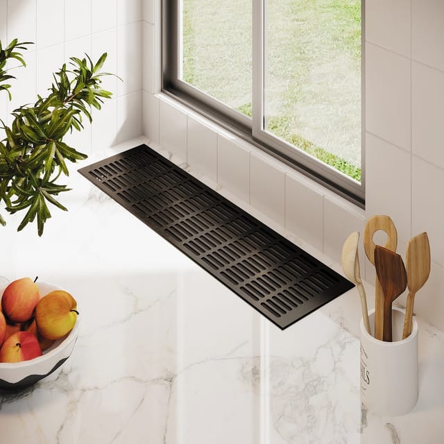 MS Beschläge Türlüftungsgitter 150 x 1200 mm Aluminium Braun Eloxiert