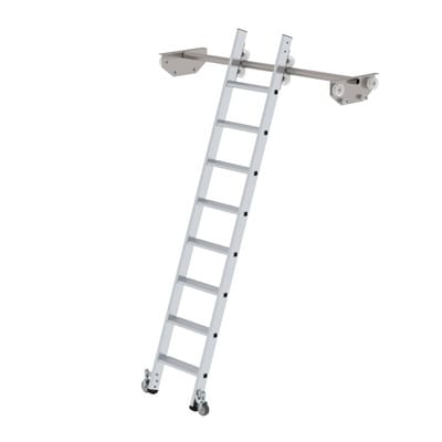 MUNK Aluminium-Regalleiter für Doppelregal 8 Stufen