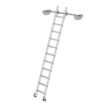 MUNK Aluminium-Regalleiter für Doppelregal 11 Stufen