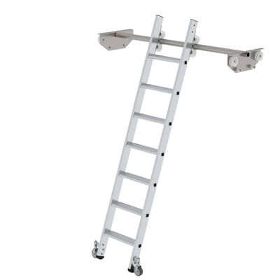 MUNK Aluminium-Regalleiter für Doppelregal 7 Stufen