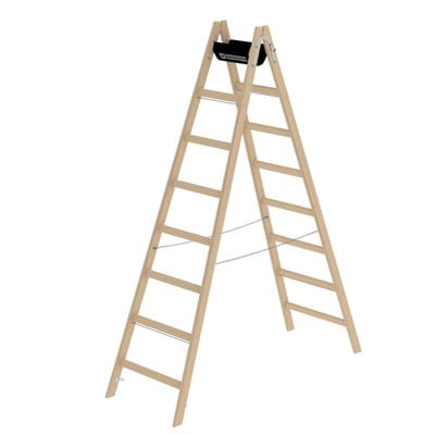MUNK Holz Stehleiter 2x8 Sprossen