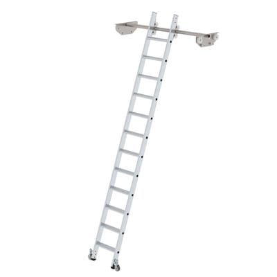 MUNK Aluminium-Regalleiter für Doppelregal 12 Stufen