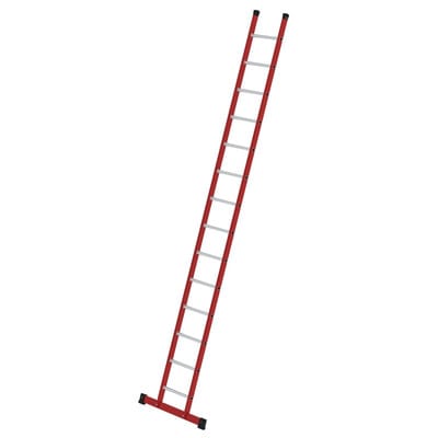 MUNK Kunststoff-Anlegeleiter mit Standardtraverse 14 Sprossen