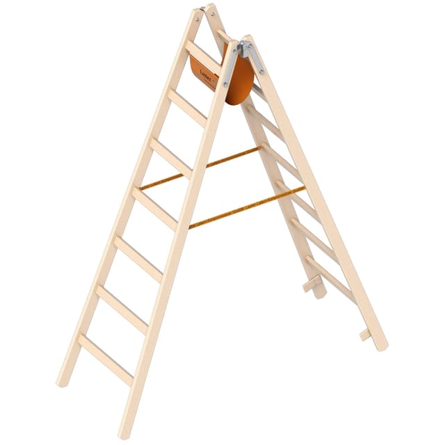 Layher 1038 Holzstehleiter 2x7 Sprossen