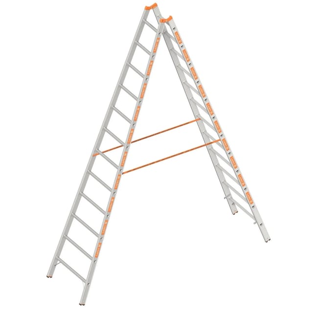 Layher Topic 1039 Sprossenstehleiter 2x12 Sprossen