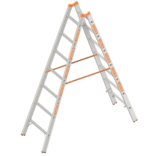 Layher Topic 1039 Sprossenstehleiter 2x7 Sprossen