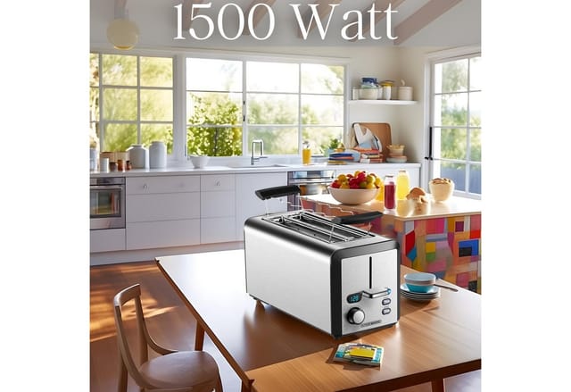 Steinborg SB-2211 XXL Langschlitz Toaster mit Brötchenaufsatz 1500 Watt