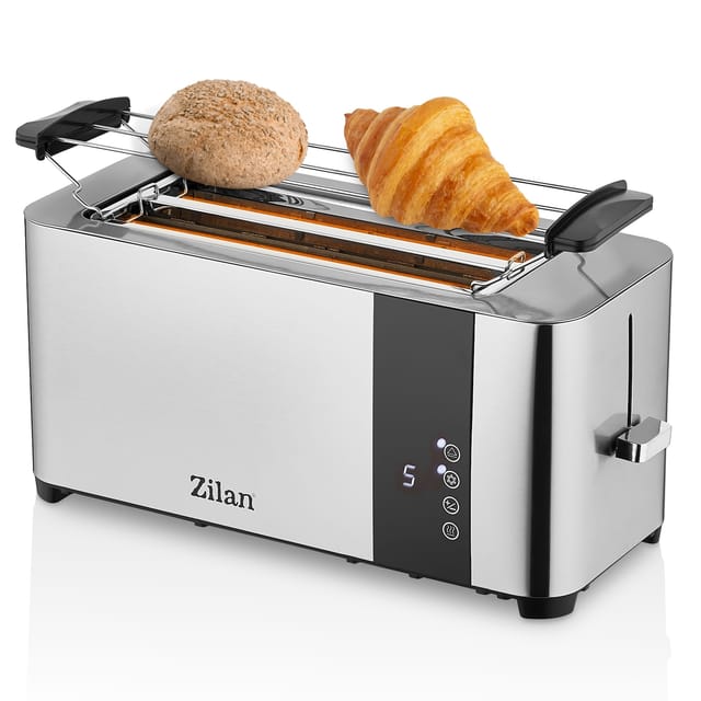 Zilan ZLN-6234 Edelstahl Toaster mit Brötchenaufsatz 1400 Watt