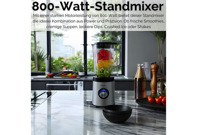 Steinborg SB-7020 Edelstahl Standmixer 1,5 Liter BPA-Frei 800 Watt