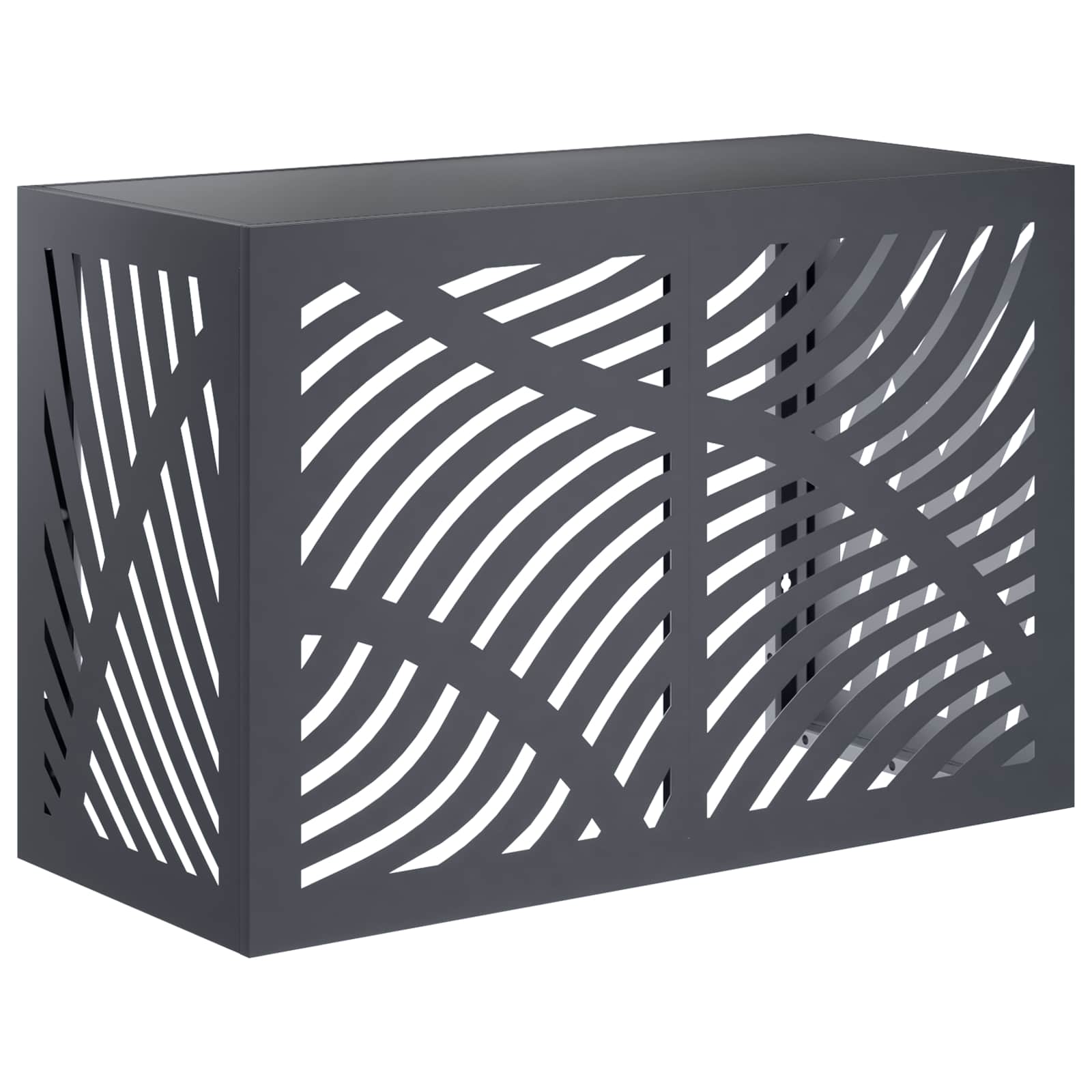 Klimaanlagenabdeckung Anthrazit 90 X 40 X 60 Cm Stahl Vidaxl