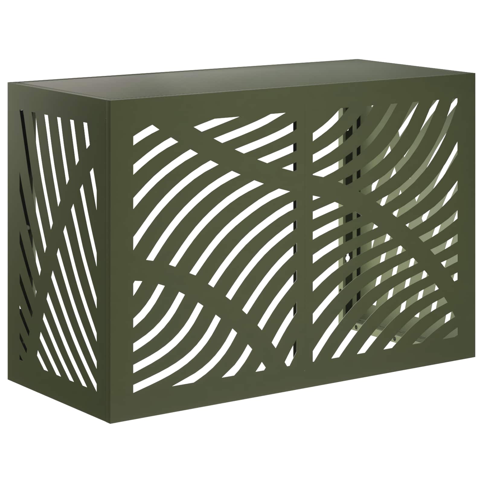 Klimaanlagenabdeckung Olivgrün 90 X 40 X 60 Cm Stahl Vidaxl