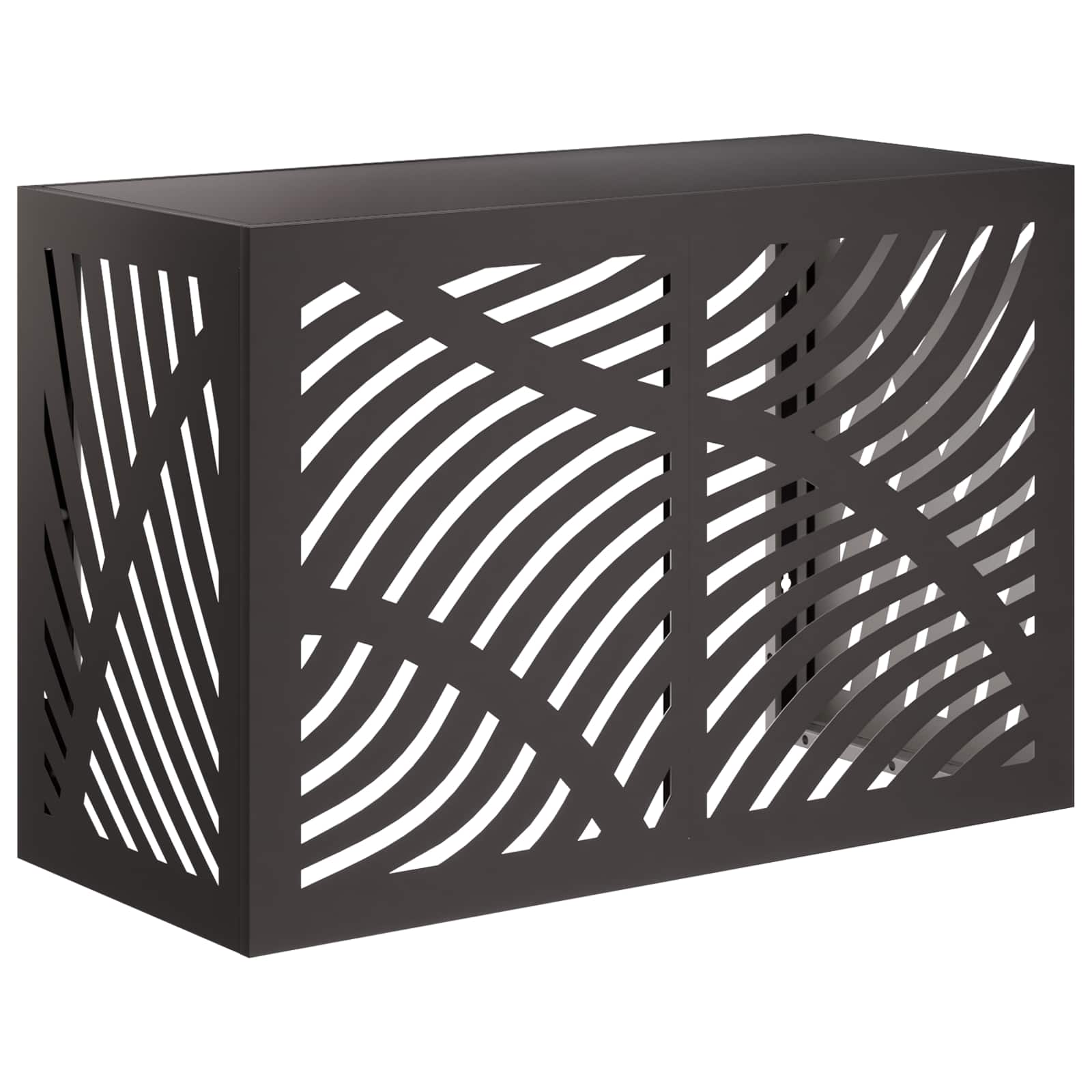 Klimaanlagenabdeckung Schwarz 90 X 40 X 60 Cm Stahl Vidaxl