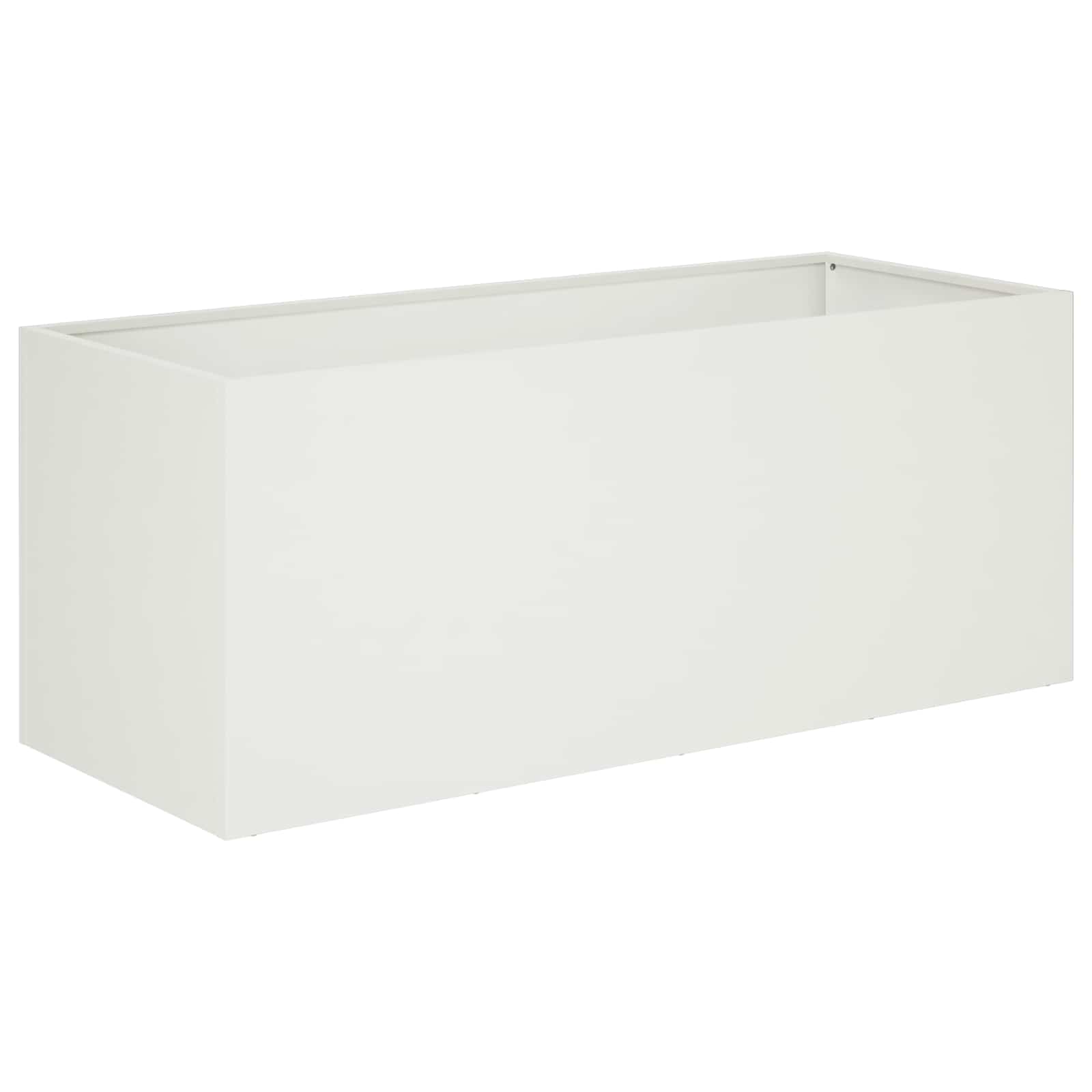Garten-pflanzgefäß Weiß 100 X 40 X 40 Cm Kaltgewalzter Stahl Vidaxl