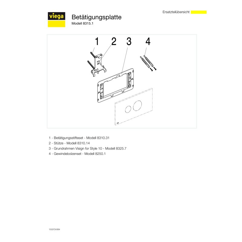 Viega 686543 Wc Betätigungsplatte Visign