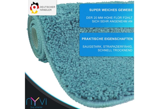 NYVI Badematten Set Lasalle 2-teilig 45 x 50 cm und 50 x 80 cm Aqua