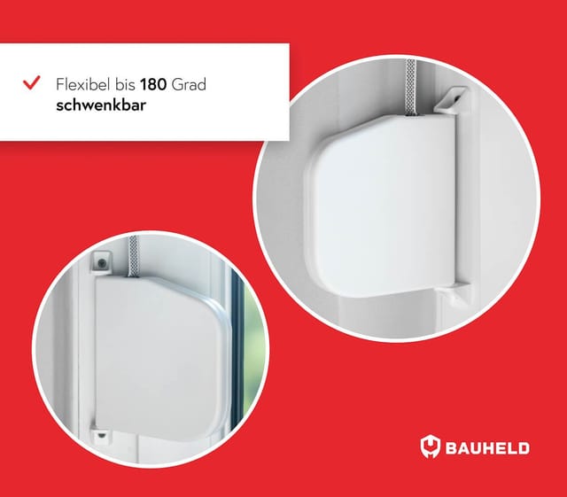 Bauheld Rollladen Gurtwickler Aufputz 14mm Mini Aufklappbar mit Kunststofftrommel Weiß