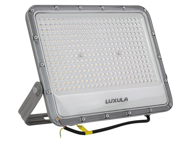 LUXULA LED Außenstrahler Flutlichtstrahler mit 200 W 4000 K Neutralweiß 26000,m in Grau IP65