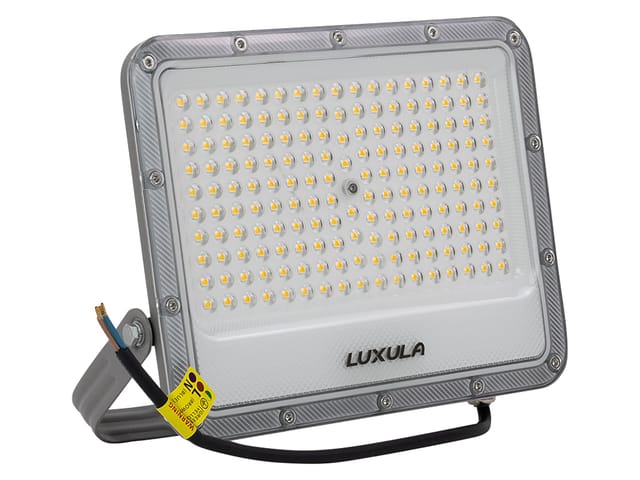 LUXULA LED Außenstrahler Flutlichtstrahler mit 100 W 4000 K Neutralweiß 12000,m in Grau IP65