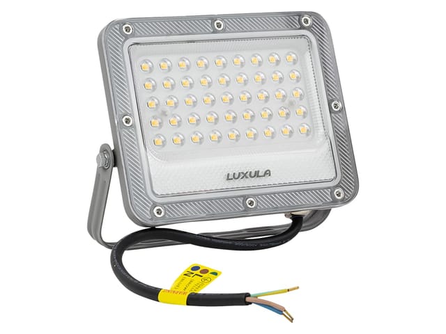 LUXULA LED Außenstrahler Flutlichtstrahler mit 30 W 4000 K Neutralweiß 3900,m in Grau IP65