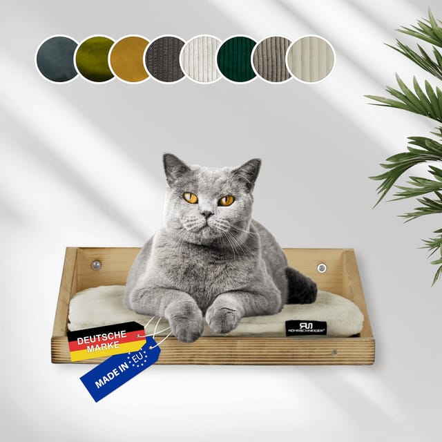 Rohrschneider Wandmulde Geflammt Inklusive Cord Kissen mit Füllung Extra Deluxe in Beige