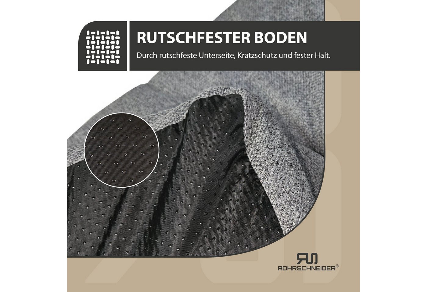 Rohrschneider Tierkissen Größe 1 aus Polsterstoff in Grau Inklusive Faltbarem Reisenapf Bild 5