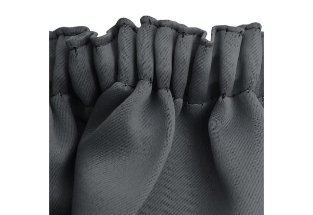 Beautissu Amelie BK Vorhang mit Kräuselband 140x245cm Anthrazit 2tlg